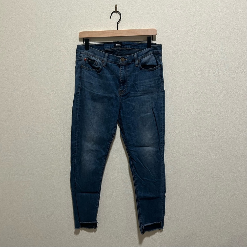 Hudson Jeans Women's Classic Blue Wash Colette Mid rise distressed skinny jean